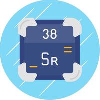 strontium platt blå cirkel ikon vektor