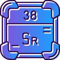 strontium lutning fylld ikon vektor