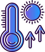 Thermometer Gradient gefüllt Symbol vektor