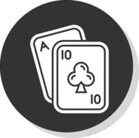 Poker Glyphe grau Kreis Symbol vektor