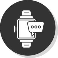 Smartwatch Glyphe grau Kreis Symbol vektor