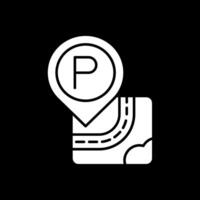 parkering glyf inverterad ikon vektor