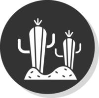Kaktus Glyphe grau Kreis Symbol vektor