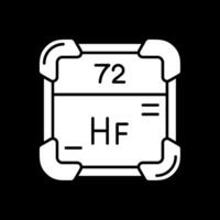 Hafnium Glyphe invertiert Symbol vektor