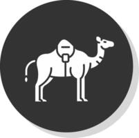 kamel glyf grå cirkel ikon vektor