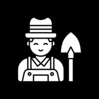 Farmer-Glyphe invertiertes Symbol vektor