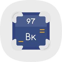 berkelium platt kurva ikon vektor