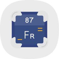 francium platt kurva ikon vektor