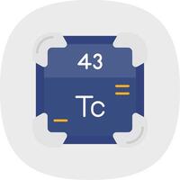 teknetium platt kurva ikon vektor