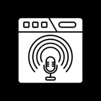 Podcast-Glyphe invertiertes Symbol vektor
