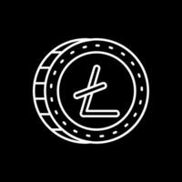 litecoin linje omvänd ikon vektor