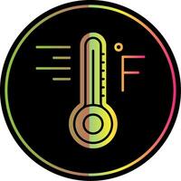 Fahrenheit Glyphe fällig Farbe Symbol vektor