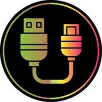 USB Glyphe fällig Farbe Symbol vektor