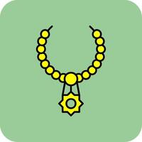 halsband fylld gul ikon vektor