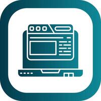 Browser Glyphe Gradient runden Ecke Symbol vektor