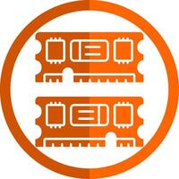 RAM Glyphe Orange Kreis Symbol vektor