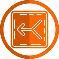 verschmelzen Glyphe Orange Kreis Symbol vektor