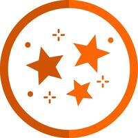 Star Glyphe Orange Kreis Symbol vektor