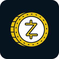 zcash glyf två Färg ikon vektor