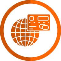 global Glyphe Orange Kreis Symbol vektor