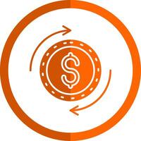 Dollar Glyphe Orange Kreis Symbol vektor