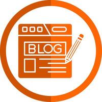 Blog Glyphe Orange Kreis Symbol vektor