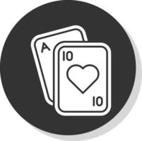 poker glyf grå cirkel ikon vektor