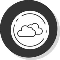 moln glyf grå cirkel ikon vektor