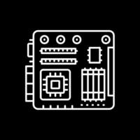 Motherboard-Linie invertiertes Symbol vektor