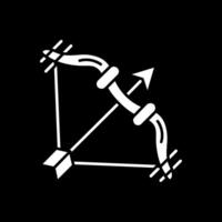 Bogenschützen-Glyphe invertiertes Symbol vektor
