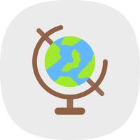 Globus eben Kurve Symbol vektor