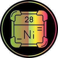 Nickel Glyphe fällig Farbe Symbol vektor