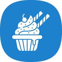 Cupcake Glyphe Kurve Symbol vektor