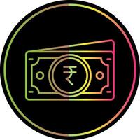 Rupee Linie Gradient fällig Farbe Symbol vektor