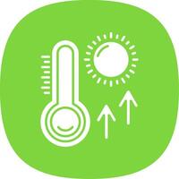 Thermometer Glyphe Kurve Symbol vektor
