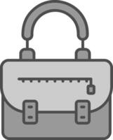 handväska linje fylld gråskale ikon vektor