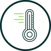 termometer linje cirkel ikon vektor