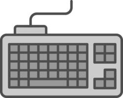 tangentbord linje fylld gråskale ikon vektor