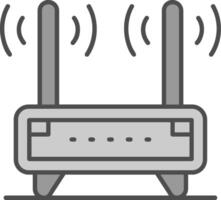 router linje fylld gråskale ikon vektor