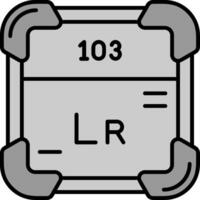 Lawrencium Linie gefüllt Graustufen Symbol vektor