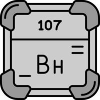 bohrium linje fylld gråskale ikon vektor