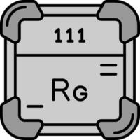 röntgenium linje fylld gråskale ikon vektor