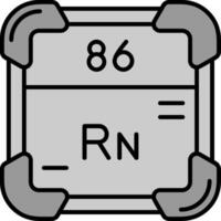 radon linje fylld gråskale ikon vektor