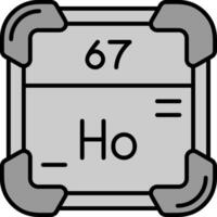 Holmium Linie gefüllt Graustufen Symbol vektor