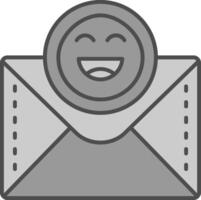 Emoji Linie gefüllt Graustufen Symbol vektor