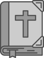 bibel linje fylld gråskale ikon vektor