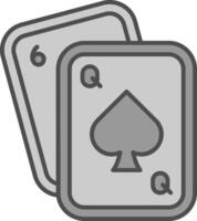 Poker Linie gefüllt Graustufen Symbol vektor