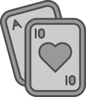 Poker Linie gefüllt Graustufen Symbol vektor