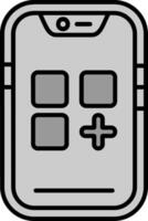 app linje fylld gråskale ikon vektor