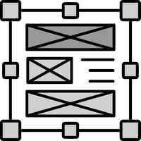 Layout Linie gefüllt Graustufen Symbol vektor